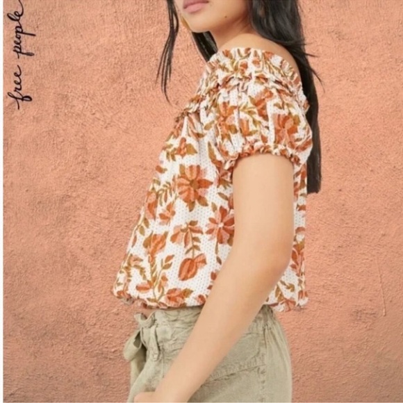 Free People Suki Floral Off Shoulder Top Size XL - Picture 4 of 12